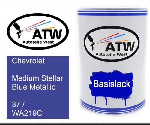 Chevrolet, Medium Stellar Blue Metallic, 37 / WA219C: 500ml Lackdose, von ATW Autoteile West.